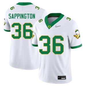 Men Atticus Sappington White Oregon Ducks #36 College Football Replica Jersey 747894-404