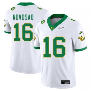 Men's Austin Novosad White Oregon Ducks #16 College Football Stitched Jersey 615413-648