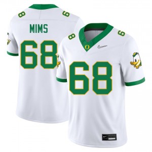 Men Auston Mims White Oregon Ducks #68 College Football University Jersey 143117-606
