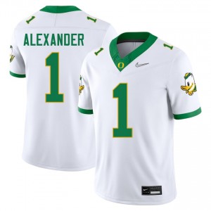 Men Bear Alexander White Oregon Ducks #1 College Football 2025 Jersey 100963-148