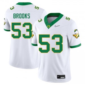 Men Devin Brooks White Oregon Ducks #53 College Football Player Jersey 512212-624