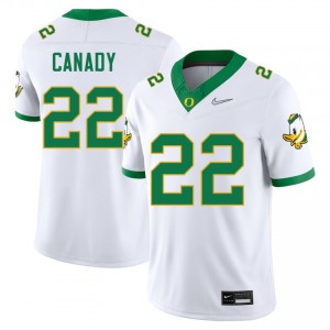 Men Jadon Canady White Oregon Ducks #22 College Football NCAA Jersey 394956-141