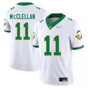 Men Jeremiah McClellan White Oregon Ducks #11 College Football University Jersey 634894-813