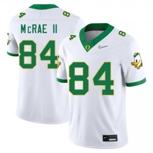 Men's Jovon McRae II White Oregon Ducks #84 College Football Replica Jerseys 346926-122