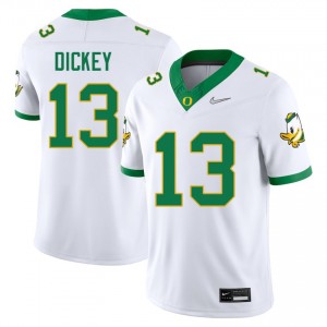 Mens Jurrion Dickey White Oregon Ducks #13 College Football Player Jersey 318160-667