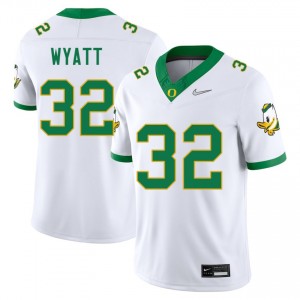 Men's Nasir Wyatt White Oregon Ducks #32 College Football High School Jerseys 776422-617
