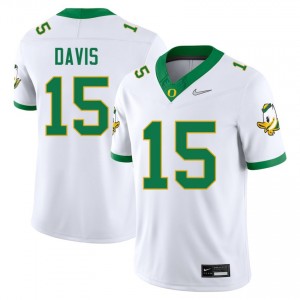 Mens Solomon Davis White Oregon Ducks #15 College Football Game Jersey 527682-570