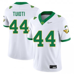 Men's Teitum Tuioti White Oregon Ducks #44 College Football Stitched Jersey 145779-626