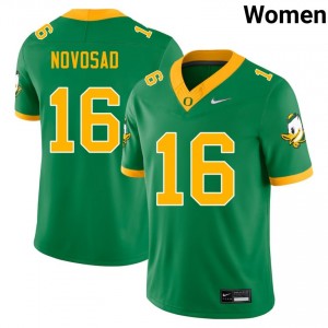 Womens Austin Novosad Green Oregon Ducks #16 College Football Embroidery Jersey 410644-123