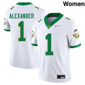 Women's Bear Alexander White Oregon Ducks #1 College Football Game Jerseys 135674-406