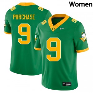 Women's Blake Purchase Green Oregon Ducks #9 College Football High School Jerseys 363487-527