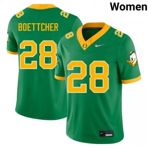 Womens Bryce Boettcher Green Oregon Ducks #28 College Football Limited Jersey 337867-214