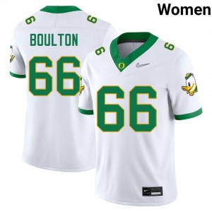 Women Bryce Boulton White Oregon Ducks #66 College Football Embroidery Jerseys 262822-521