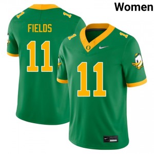 Womens Dakoda Fields Green Oregon Ducks #11 College Football Replica Jerseys 227189-406