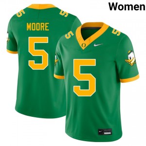 Womens Dante Moore Green Oregon Ducks #5 College Football Embroidery Jerseys 534500-227