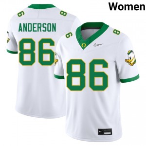 Women Darrian Anderson White Oregon Ducks #86 College Football Game Jersey 338813-939