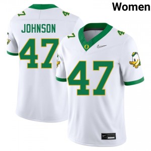 Women Elijah Rushing White Oregon Ducks #47 College Football Stitched Jersey 460246-218