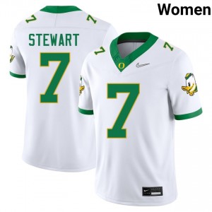 Womens Evan Stewart White Oregon Ducks #7 College Football Game Jersey 573470-859