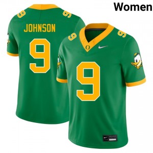 Womens Jamari Johnson Green Oregon Ducks #9 College Football 2025 Jerseys 277819-725