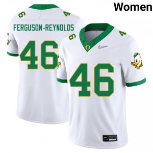 Women James Ferguson-Reynolds White Oregon Ducks #46 College Football Replica Jersey 316702-534