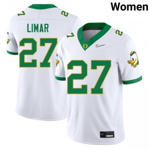 Women Jayden Limar White Oregon Ducks #27 College Football Replica Jerseys 370404-740