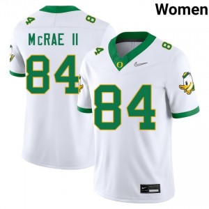 Womens Jovon McRae II White Oregon Ducks #84 College Football Stitched Jersey 277892-533