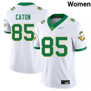 Womens Kade Caton White Oregon Ducks #85 College Football Player Jerseys 991015-124
