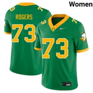 Women's Kawika Rogers Green Oregon Ducks #73 College Football Player Jersey 166918-862