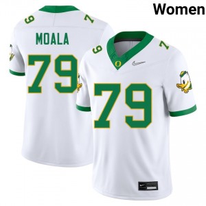 Women's Lipe Moala White Oregon Ducks #79 College Football High School Jerseys 901404-695