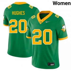 Women Makhi Hughes Green Oregon Ducks #20 College Football University Jersey 276295-654
