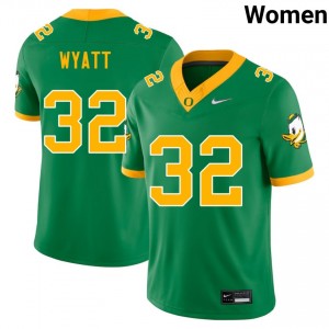 Womens Nasir Wyatt Green Oregon Ducks #32 College Football Limited Jerseys 248044-114