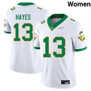 Womens Ryder Hayes White Oregon Ducks #13 College Football NCAA Jerseys 423591-381