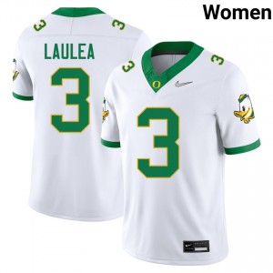 Women Sione Laulea White Oregon Ducks #3 College Football 2025 Jerseys 896300-580