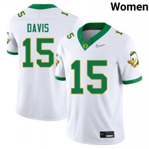 Womens Solomon Davis White Oregon Ducks #15 College Football 2025-26 Jerseys 404580-284