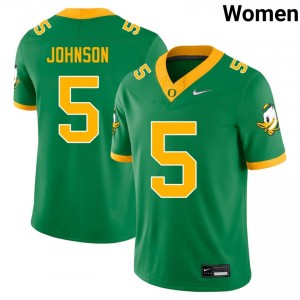 Women Theran Johnson Green Oregon Ducks #5 College Football Limited Jerseys 891871-787