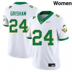 Womens Zach Grisham White Oregon Ducks #24 College Football Replica Jersey 433337-814