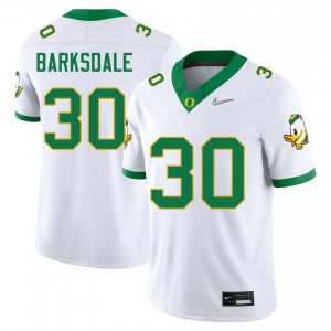 Mens Xavier Barksdale White Oregon Ducks #30 College Football Stitched Jerseys 960087-689