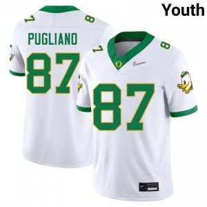 Youth A.J. Pugliano White Oregon Ducks #87 College Football Limited Jerseys 161240-500