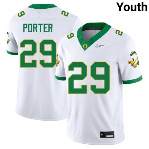 Youth Ashton Porter White Oregon Ducks #29 College Football High School Jersey 211524-191