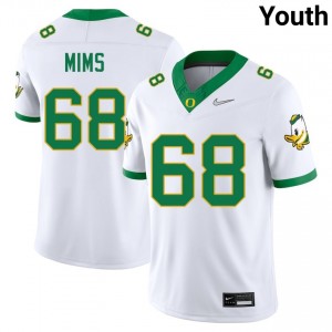 Youth Auston Mims White Oregon Ducks #68 College Football 2025 Jersey 365348-725