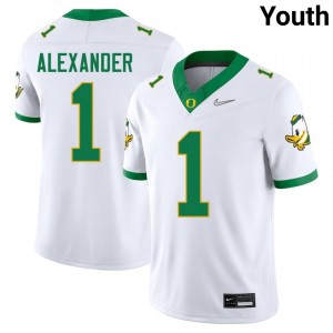Youth Bear Alexander White Oregon Ducks #1 College Football Game Jersey 183750-932