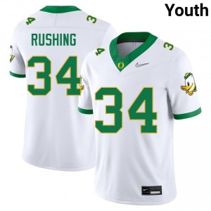 Youth Cruz Rushing White Oregon Ducks #34 College Football 2025 Jersey 610170-846