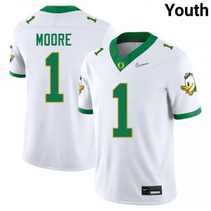 Youth Dakorien Moore White Oregon Ducks #1 College Football NCAA Jerseys 472172-211