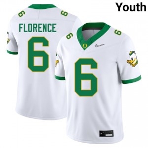Youth Jahlil Florence White Oregon Ducks #6 College Football Game Jersey 573528-421