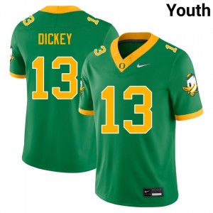 Youth Jurrion Dickey Green Oregon Ducks #13 College Football Embroidery Jersey 795437-271