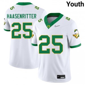 Youth Kilohana Haasenritter White Oregon Ducks #25 College Football Player Jersey 230598-571