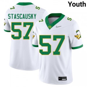 Youth Zac Stascausky White Oregon Ducks #57 College Football Game Jerseys 537954-921