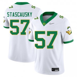 Men Zac Stascausky White Oregon Ducks #57 College Football 2025 Jersey 563203-564